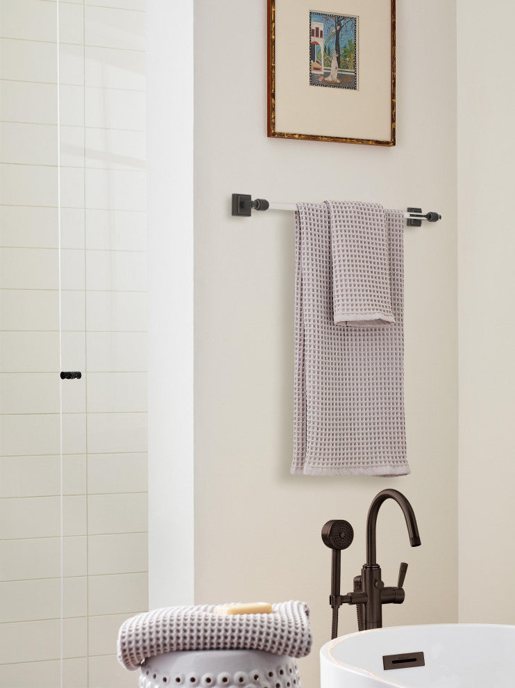 Amerock Glacio Contemporary Towel Bar, Clear/Oil-Rubbed Bronze, 24" Center-to-Ce