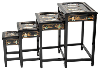 Black Lacquer Nesting Tables Royal Ladies