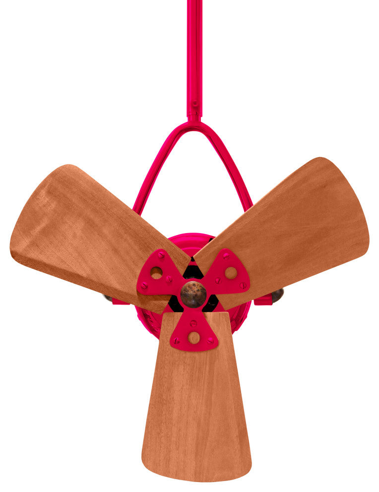 Jarold Direcional Directional Ceiling Fan With Mahogany Blades, Red