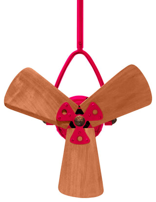 Jarold Direcional Directional Ceiling Fan With Mahogany Blades, Red