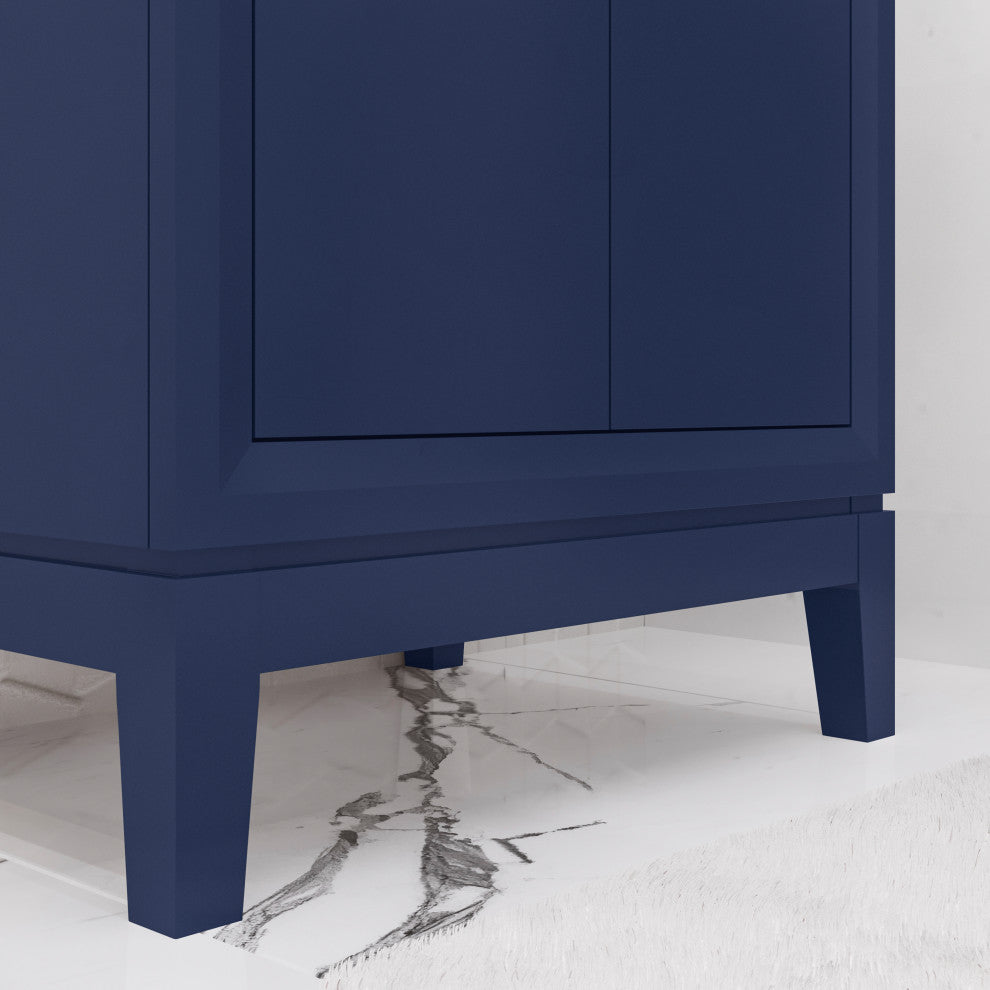 Elise 24 In. Ceramic Sink Top Vanity in Monarch Blue with Single Faucet