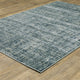 Bastian Etched Striped Teal/ Grey Indoor Area Rug, Blue, 7'10"x10'