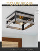 2 Light Farmhouse Close To Ceiling Lamp, Wood