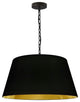 1 Light Brynn Medium Pendant, Black/Gold Shade, Black