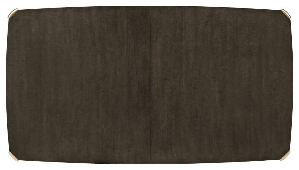 Caracole All Trimmed Out, Expandable Charcoal Dining Table With Gold Trim