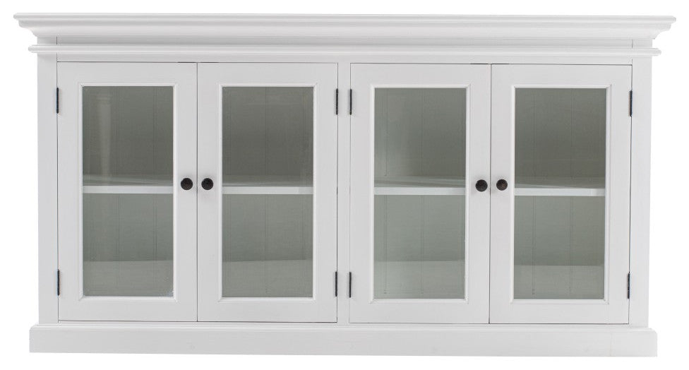 Modern Farm White Glass Door Buffet Server