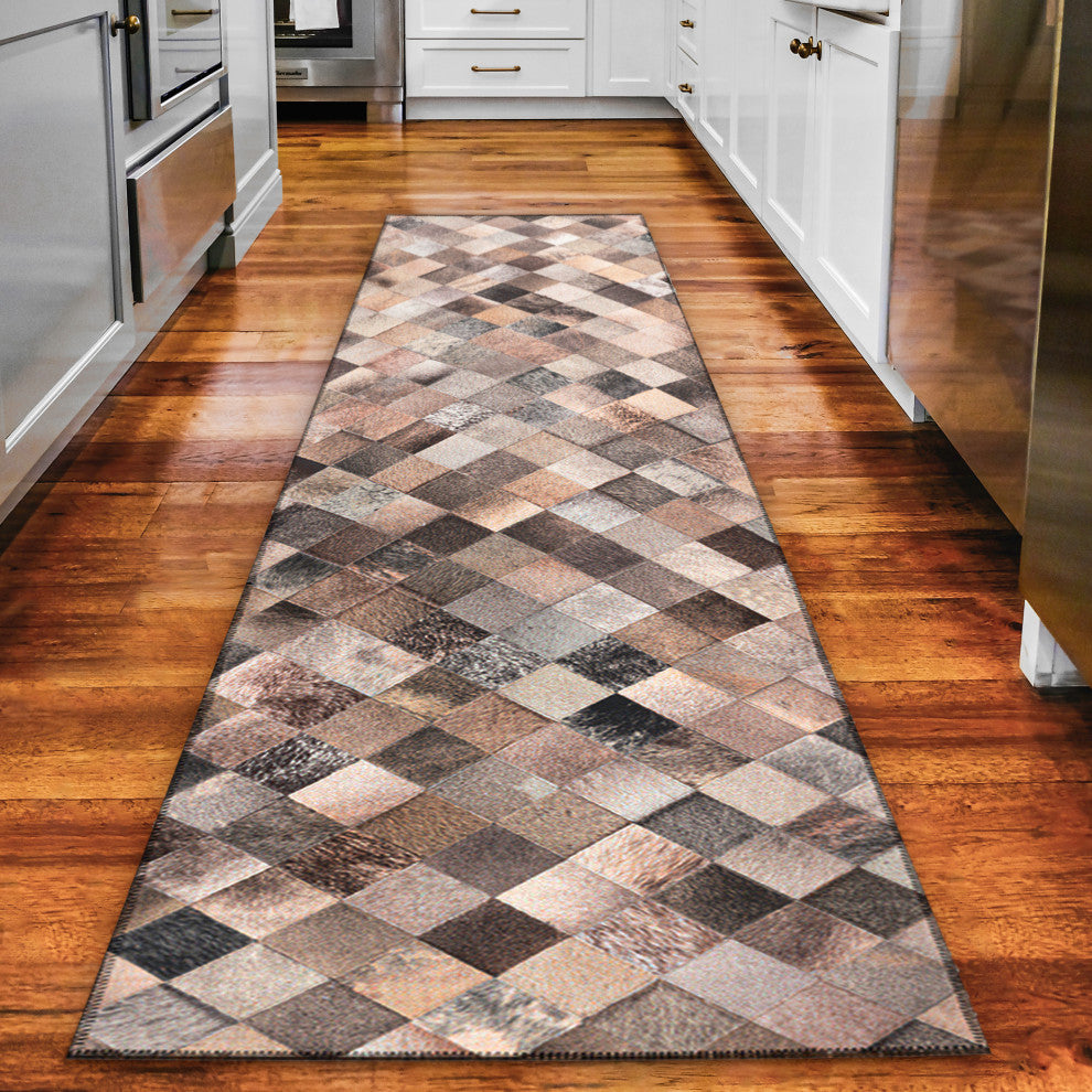 Indoor/Outdoor Stetson SS2 Flannel Machine Washable 2'3" x 12' Runner Rug