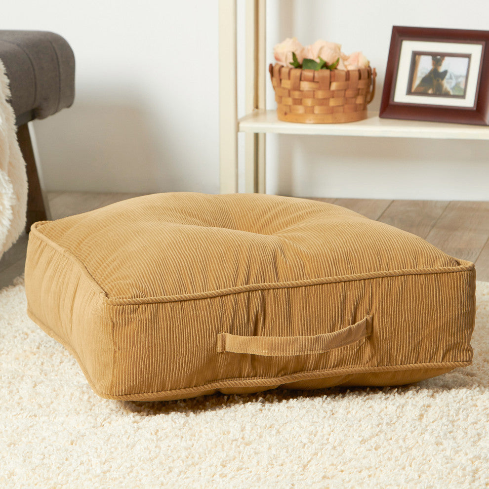 21-inch Square Stackable Floor Pillow, Buff