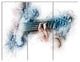 Man Playing A Guitar Watercolor, Contemporary Canvas Art Print, 36x28, 3 Panels
