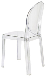 Large Modern Ghost Style Plastic Side Chairs, Clear, Set of 4