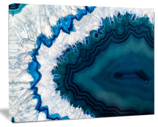 Blue Brazilian Geode, Abstract Canvas Wall Art Print, 60"x28"
