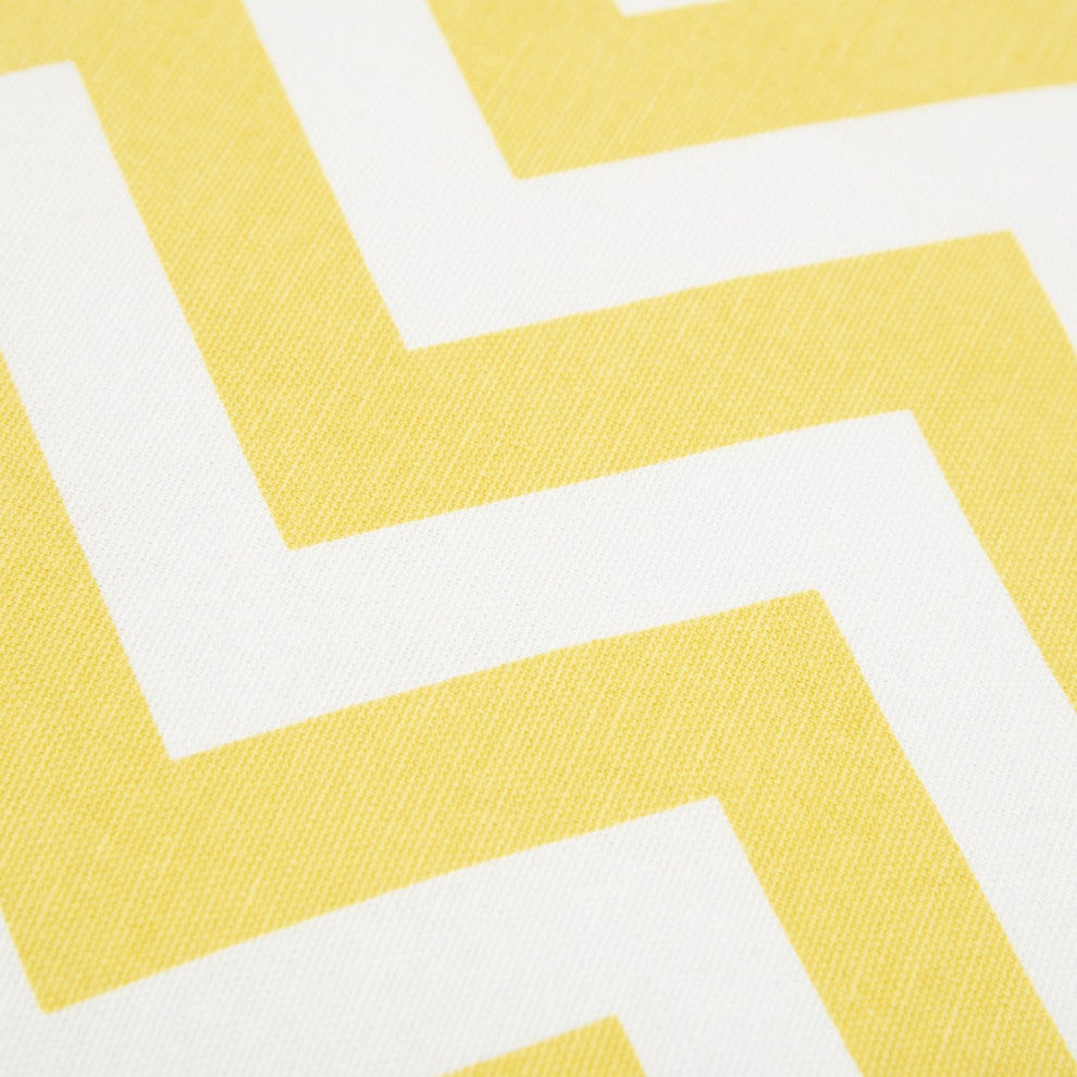 Yellow Ivory Chevron Down Filled Throw Pillow