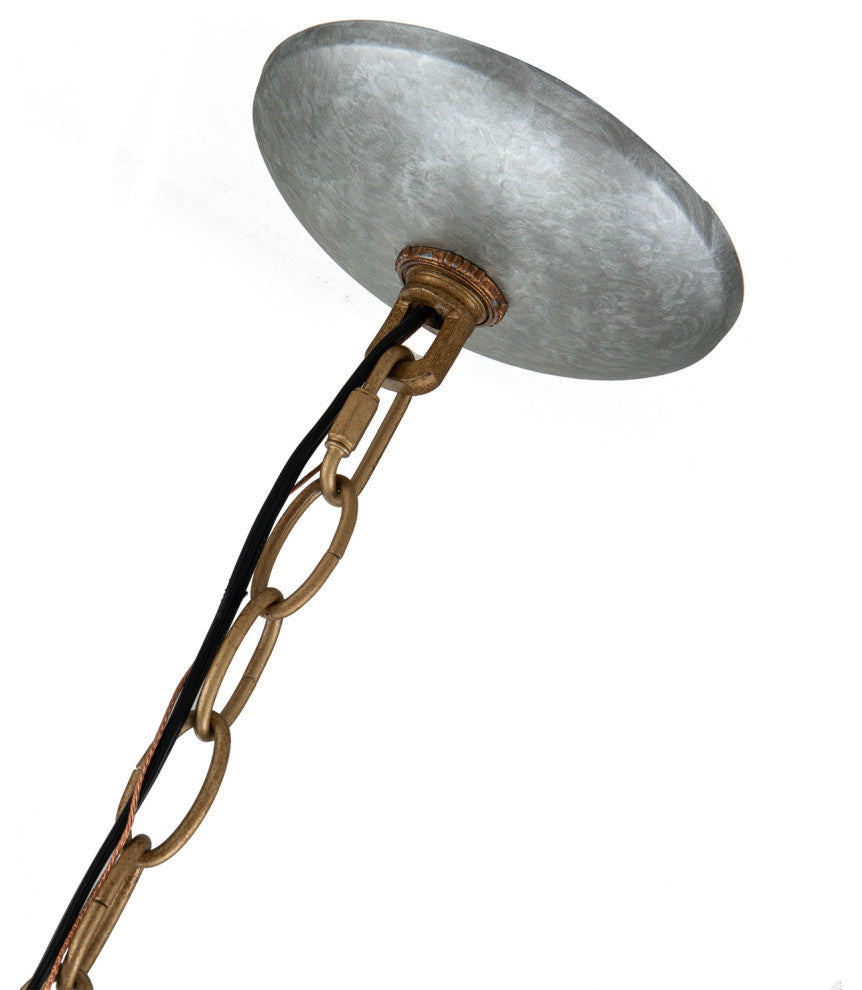 4-Light Gold and Vintage Silver Finish Chandelier