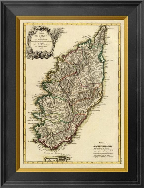 "Corsica, 1783" Framed Canvas Giclee by Jean Lattre, 15x20"