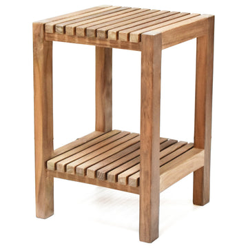 Teak Shower Bench Fiji 12" (30 cm) with Shelf