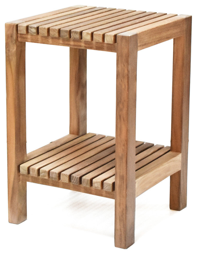 Teak Shower Bench Fiji 12" (30 cm) with Shelf