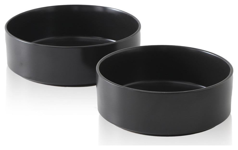 2-Piece Stone Lain Celina Stoneware Service Bowl Set, Black