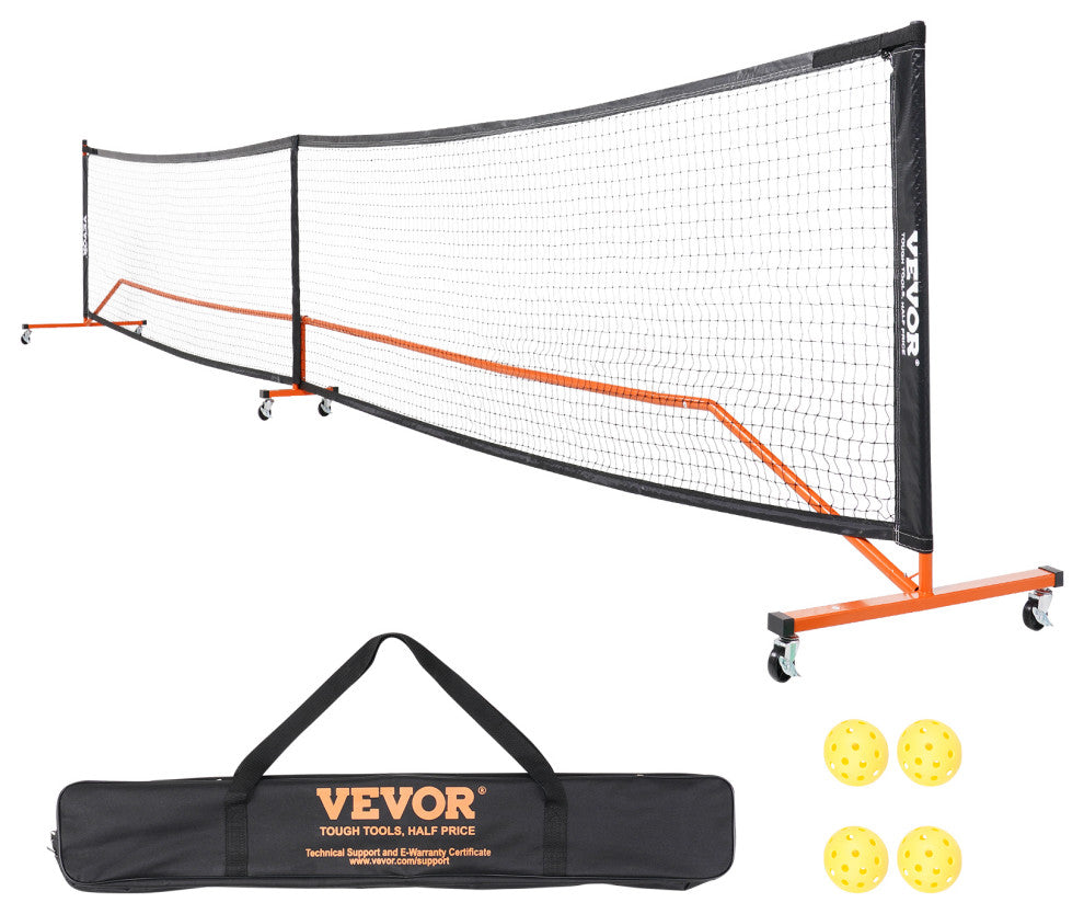VEVOR 22FT Regulation Size Portable Pickleball Net System with Balls Wheels