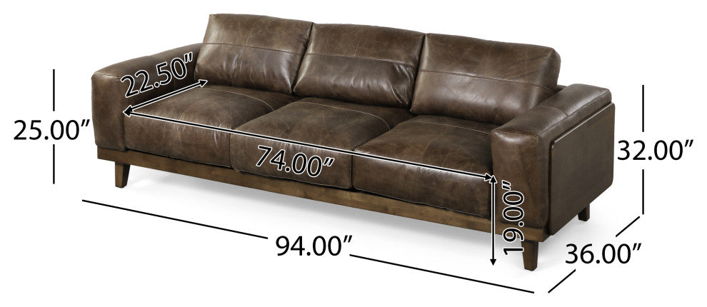 Connor Contemporary 3-Piece Oversized Living Room Sofa Set, Espresso/Dark Walnut
