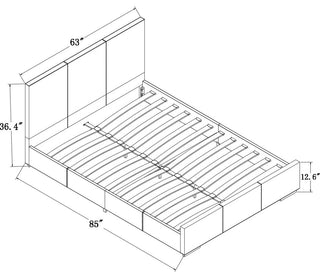 Beige Upholstered Queen Platform Bed