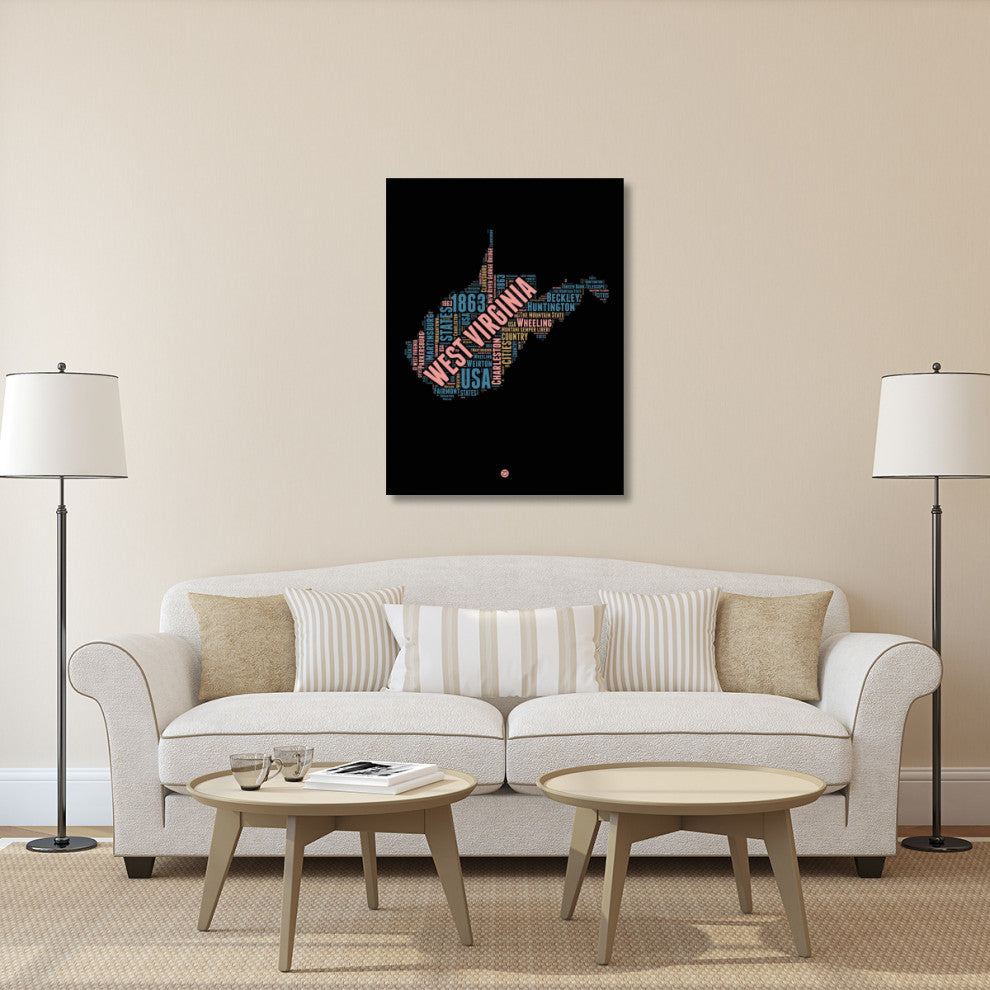"West Virginia Word Cloud 1" Fine Art Print