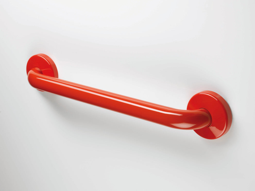 24 Inch Grab Bar With Safety Grip, Wall Mount Coated Grab Bar, Red