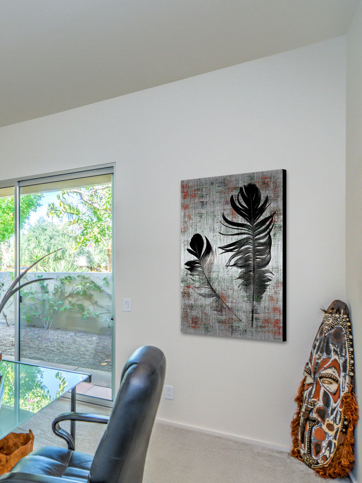 "Black Feathers" Print on Brushed Aluminum, 24"x36"
