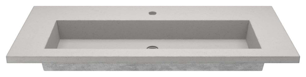 48" Capistrano Vanity Top with Integral Sink, Ash, Single Faucet Hole