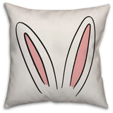 Reversible Bunny Ears and Tail 20x20 Throw Pillow