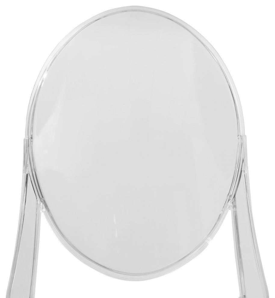 LeisureMod Marion Acrylic Modern Lucite Dining Side Chair in Clear Set of 4