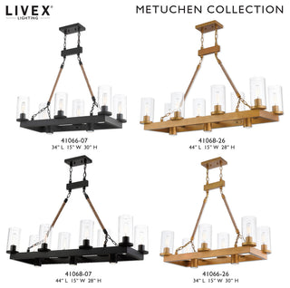 Livex Lighting Metuchen Light Linear Chandelier, Aged Gold