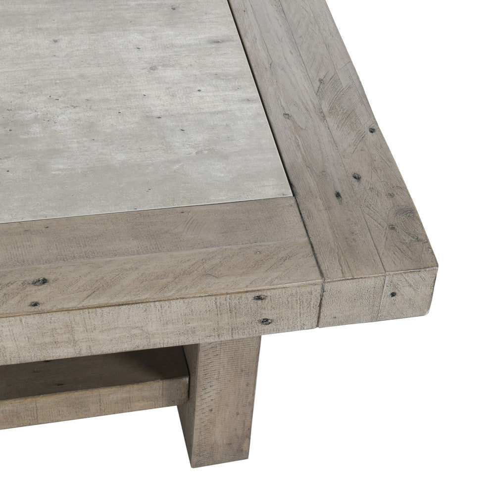 Stonebridge Square Coffee Table Distressed Grey by Kosas Home