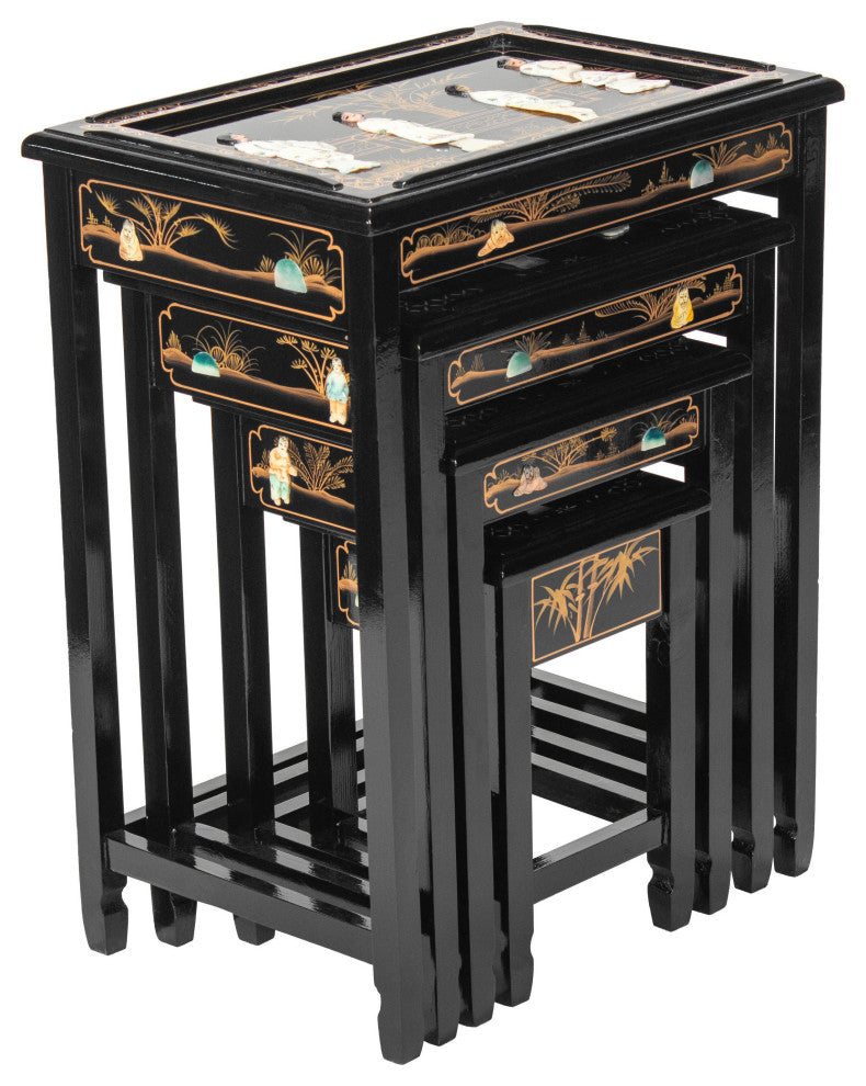 Black Lacquer Nesting Tables Royal Ladies