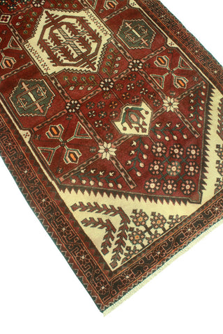 Fine Vintage Distressed Aseed Brown/Ivory Runner, 3'9 x 10'1