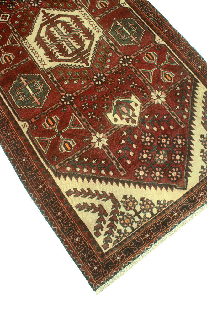 Fine Vintage Distressed Aseed Brown/Ivory Runner, 3'9 x 10'1