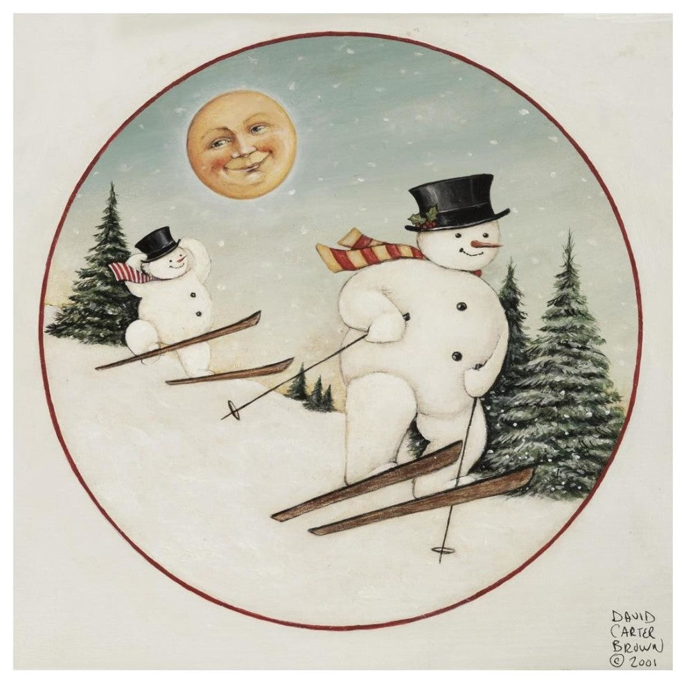 "Merry Lil Snowman" Digital Paper Print by David Carter Brown, 26"x26"