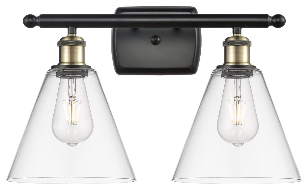 Innovations 516-2W-BAB-GBC-82-LED 2 Light Bath Vanity Light, Black Antique Brass