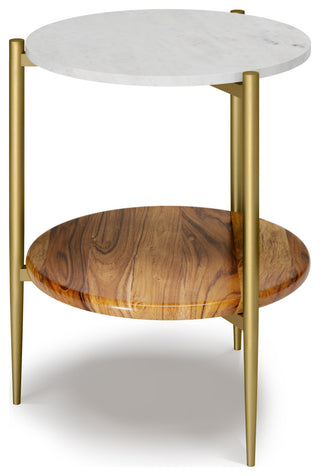 Wagner Round Marble & Wood Side Table