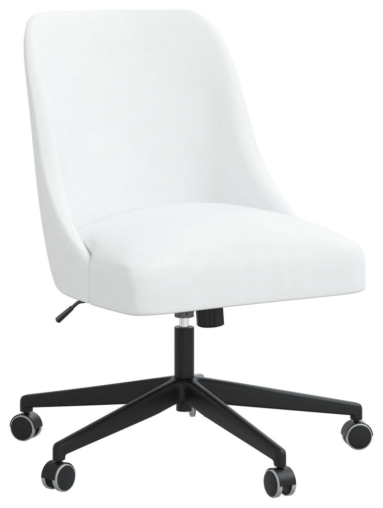 Upholstered Office Chair, Velvet White
