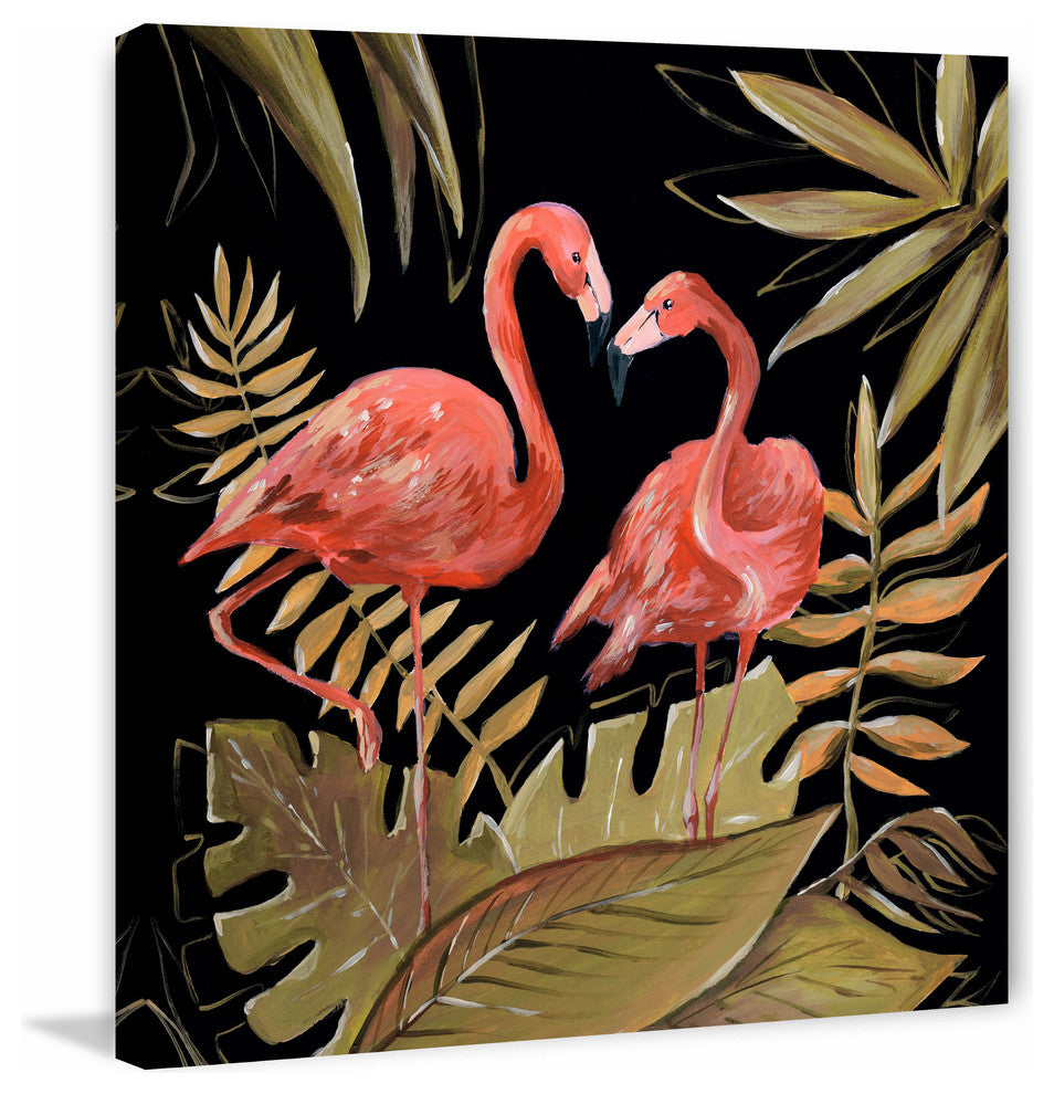 "Flamingos Sweetheart II" Painting Print on Wrapped Canvas, 48"x48"
