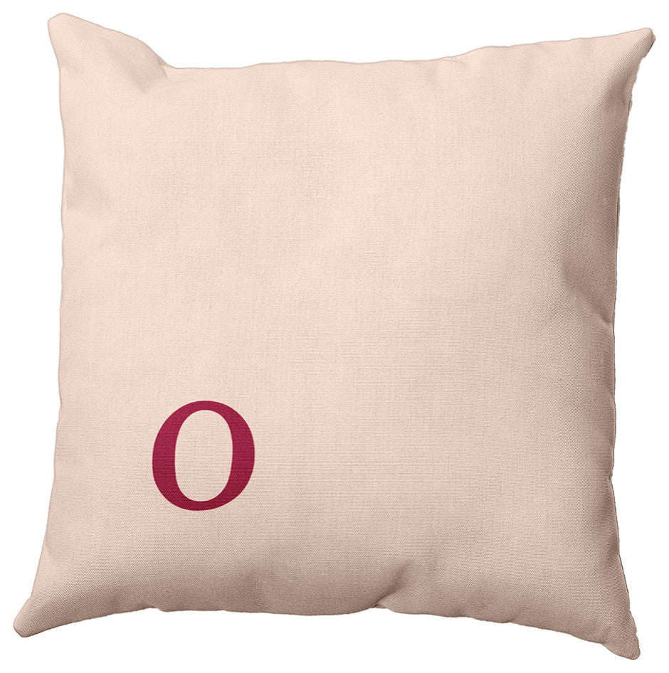 20"x20" Modern Monogram Decorative Throw Pillow, Cranberry