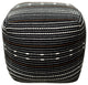 White Hand-woven Ottawa Pouf, 18" Cube