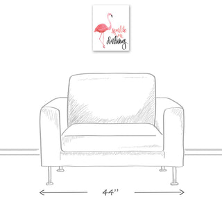 Flamingo Sparkle On Darling 11x14 Canvas Wall Art