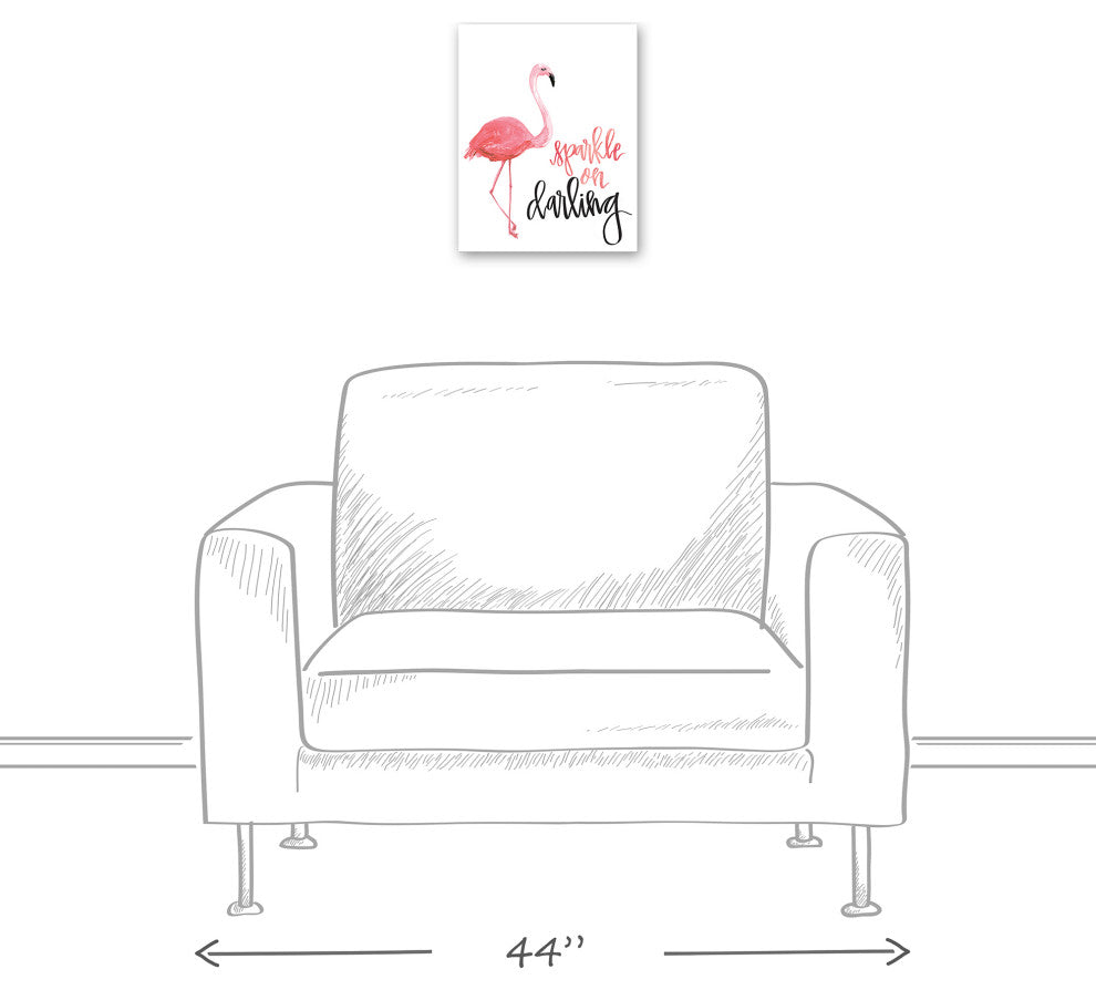 Flamingo Sparkle On Darling 11x14 Canvas Wall Art