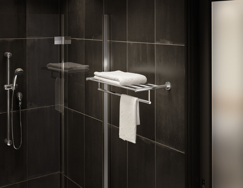 Dia 22 Inch Towel Shelf with Mounting Hardware, Chrome