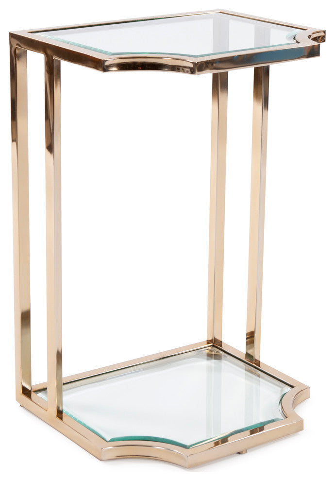 Howard Elliott Scalloped Edge Gold Side Table