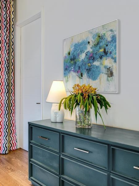 "Center Piece I 2" Floater Framed Painting Print on Canvas, 48"x48"