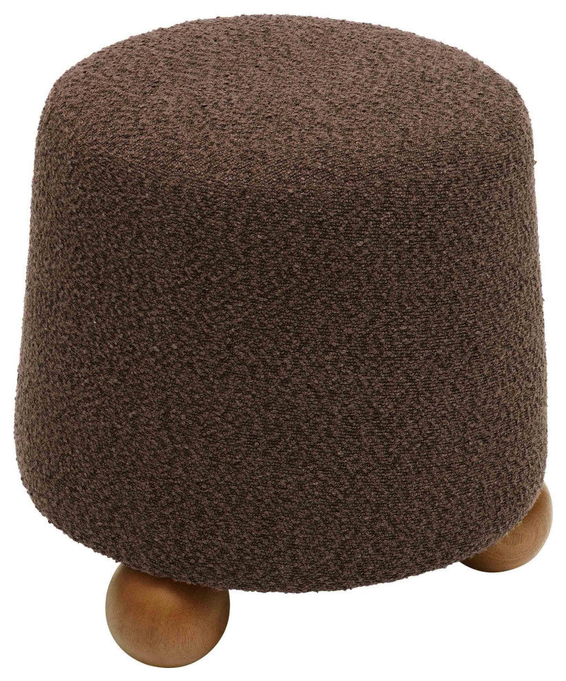 Jaine Chocolate Brown Boucle Stool