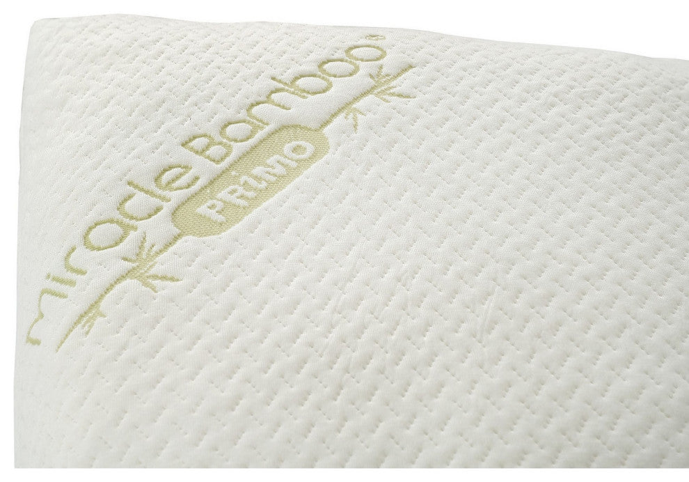Benzara BM286460 Pillow, Shredded Memory Foam, Soft Bamboo& Polyester Covering