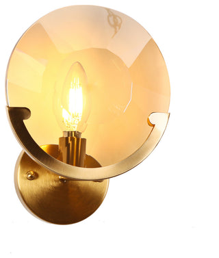 LNC Aedrusson 1-Light 7.9" Modern Geometric Crystal Wall Sconce, Brass